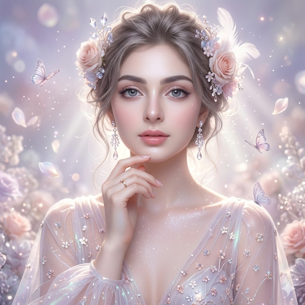 Nano Banana 2 example showing a square fantasy portrait with detailed costume design