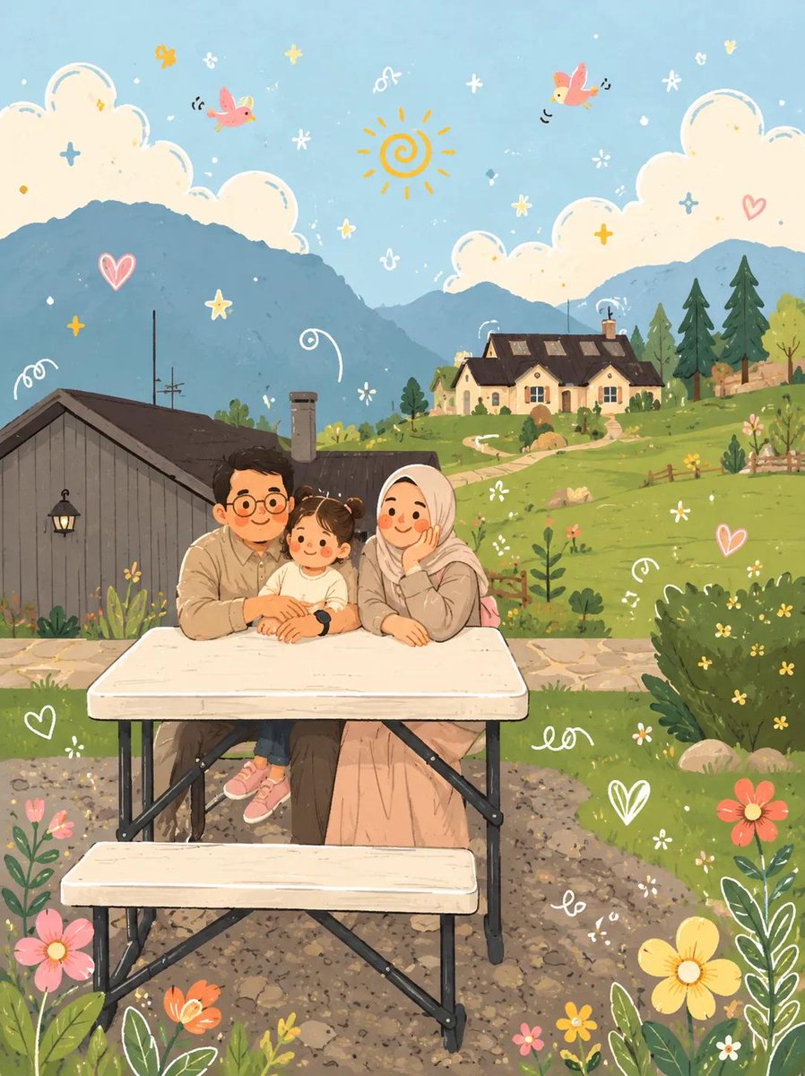 Nano Banana 2 example showing a farm story illustration with children and animals
